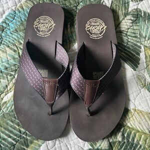 Caray Beach Wear Men's Sandal Flip Flops from Mexico Sz 12 Brown